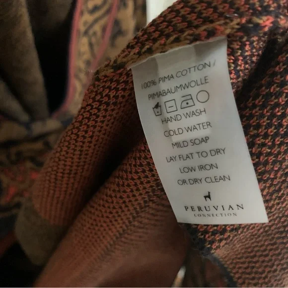 Peruvian Connection Paolma Cardigan Sweater 100% Pima Cotton - Picture 7 of 10